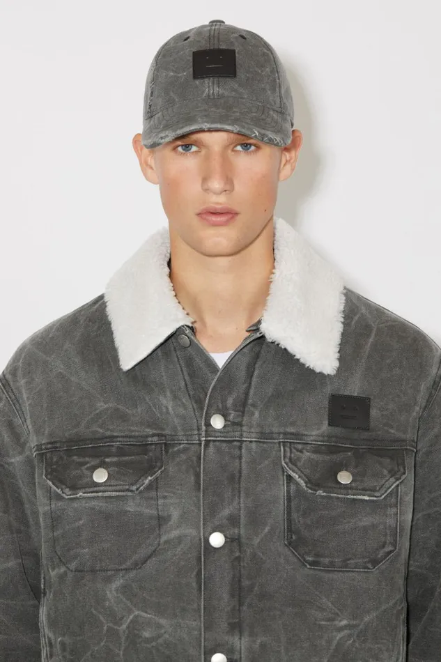 Women Padded Denim Jacket Carbon Grey Acne Studios Outerwear