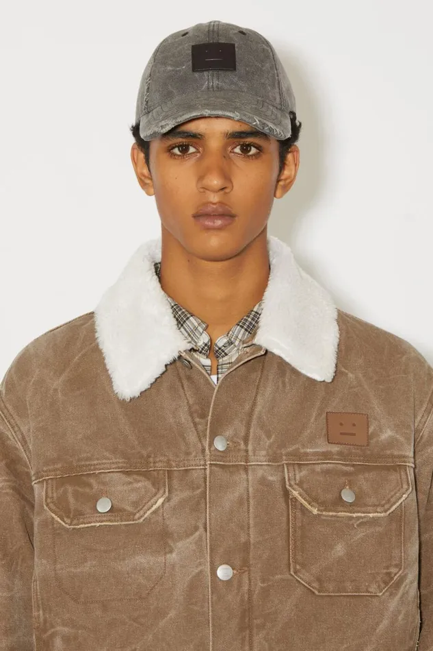 Women Padded Denim Jacket Toffee Brown Acne Studios Outerwear