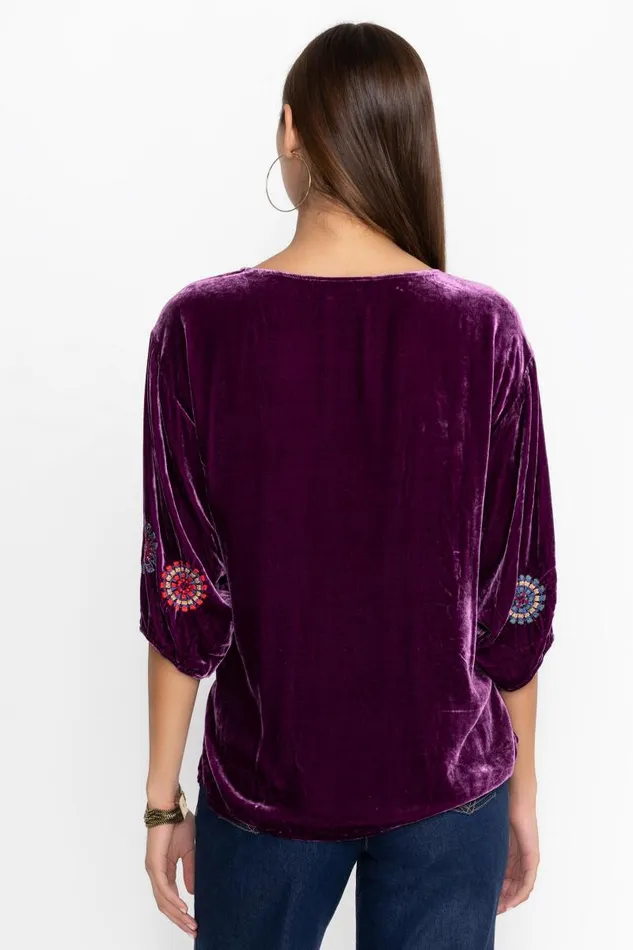 Women Petites Johnny Was VELVET BOATNECK BLOUSE Sugar Plum Women Petites Johnny Was VELVET BOATNECK BLOUSE Sugar Plum