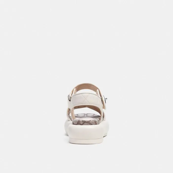 Women Peyton Sandal With Signature Jacquard Chalk Coach Sandals