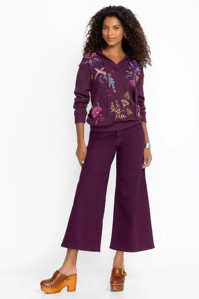 Women Plus Size Johnny Was RELAXED THERMAL HOODIE Plum Women Plus Size Johnny Was RELAXED THERMAL HOODIE Plum