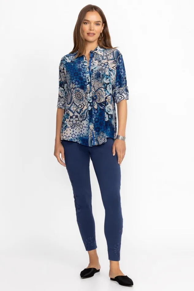 Women Plus Size Johnny Was TONAL LEGGING Navy Women Plus Size Johnny Was TONAL LEGGING Navy