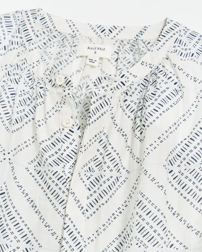 Women Poet Blouse Whiteblue Billy Reid Tops