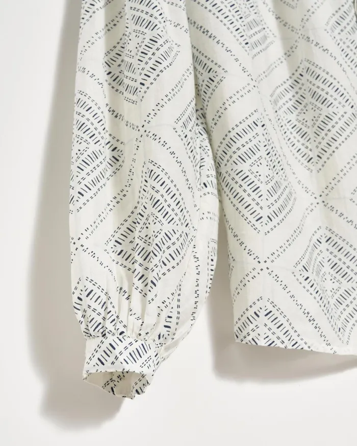 Women Poet Blouse Whiteblue Billy Reid Tops