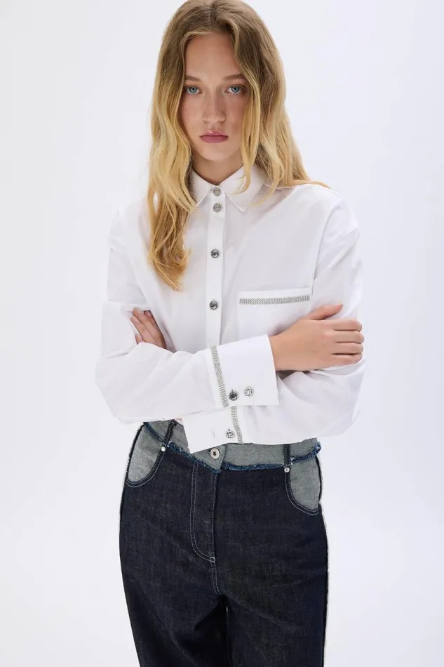 Women Poplin Shirt White White Sonia Rykiel Shirts