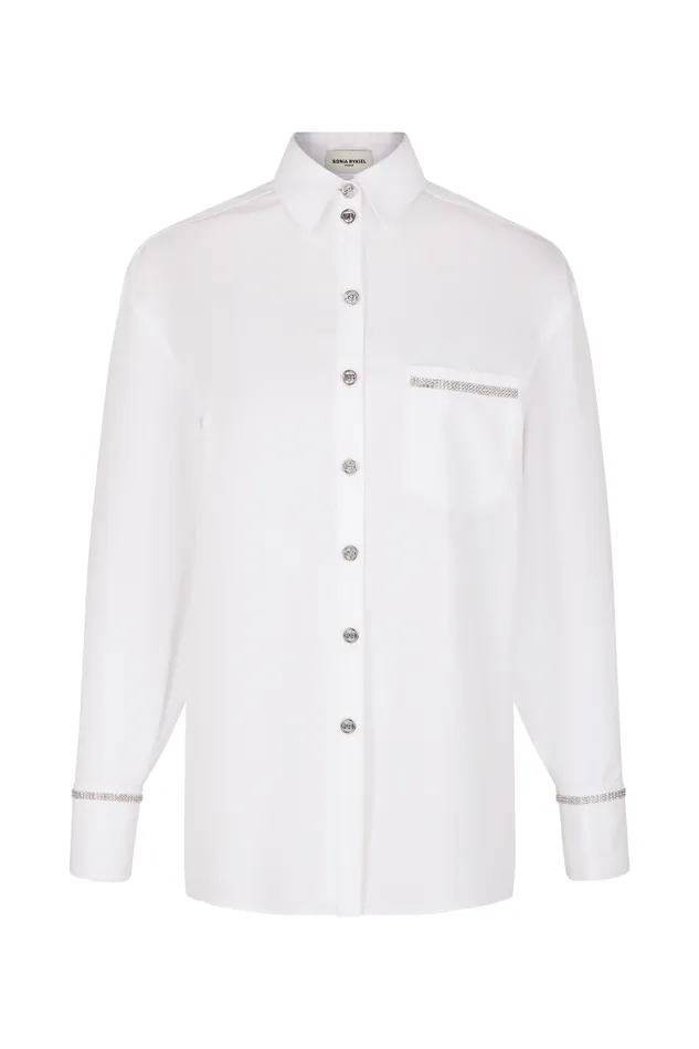 Women Poplin Shirt White White Sonia Rykiel Shirts