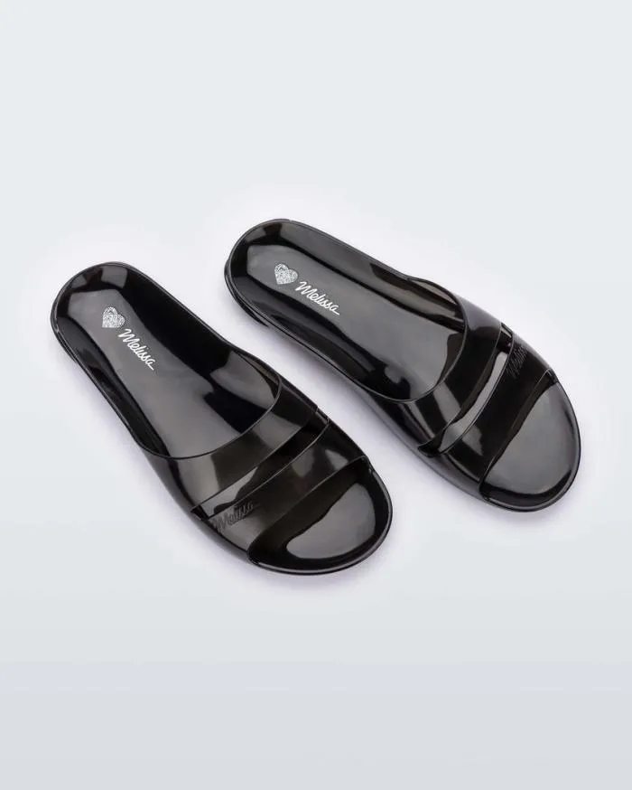 Women Real Jelly Slide Transparent Black Melissa Slides