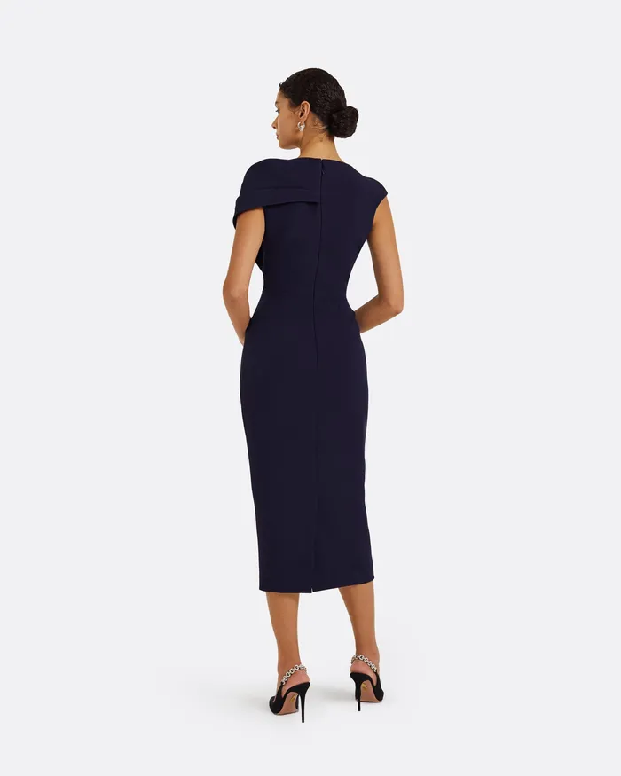 Women Regina Azurite Blue Midi Dress Azuriteblue Icons Safiyaa