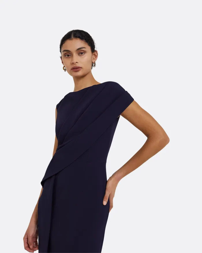 Women Regina Azurite Blue Midi Dress Azuriteblue Icons Safiyaa