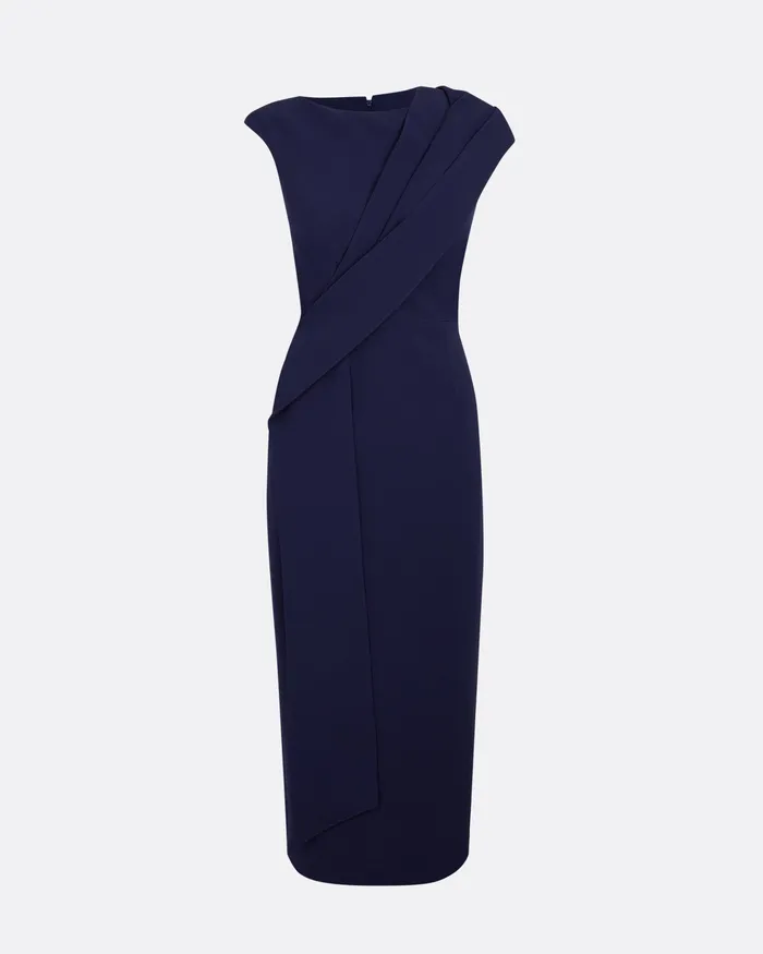 Women Regina Azurite Blue Midi Dress Azuriteblue Icons Safiyaa