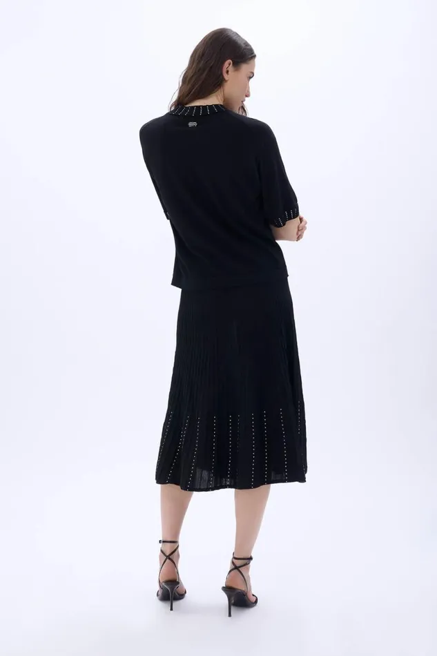 Women Rhinestone Skirt Black Black Sonia Rykiel Skirts