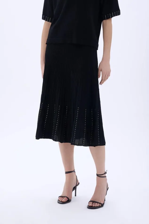 Women Rhinestone Skirt Black Black Sonia Rykiel Skirts