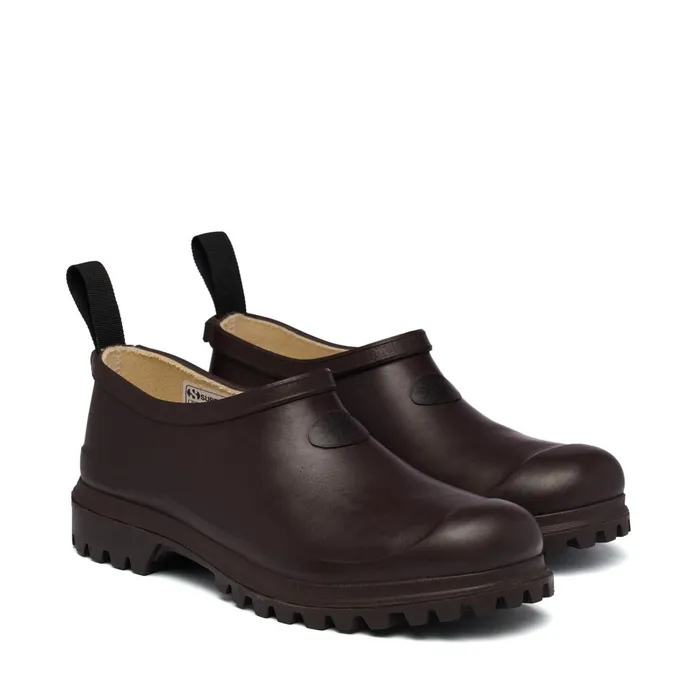 Women Rubber Boots Unisex 809 RUBBER MULE Low Cut BROWN DARK Superga Gumboots