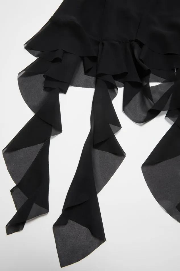 Women Ruffle Strap Dress Black Acne Studios Dresses