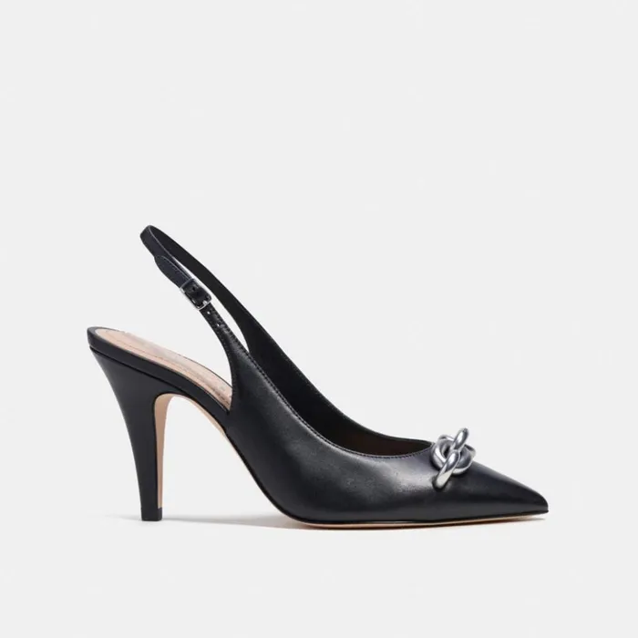 Women Sadie Slingback Pump Blacksilver Coach Heels