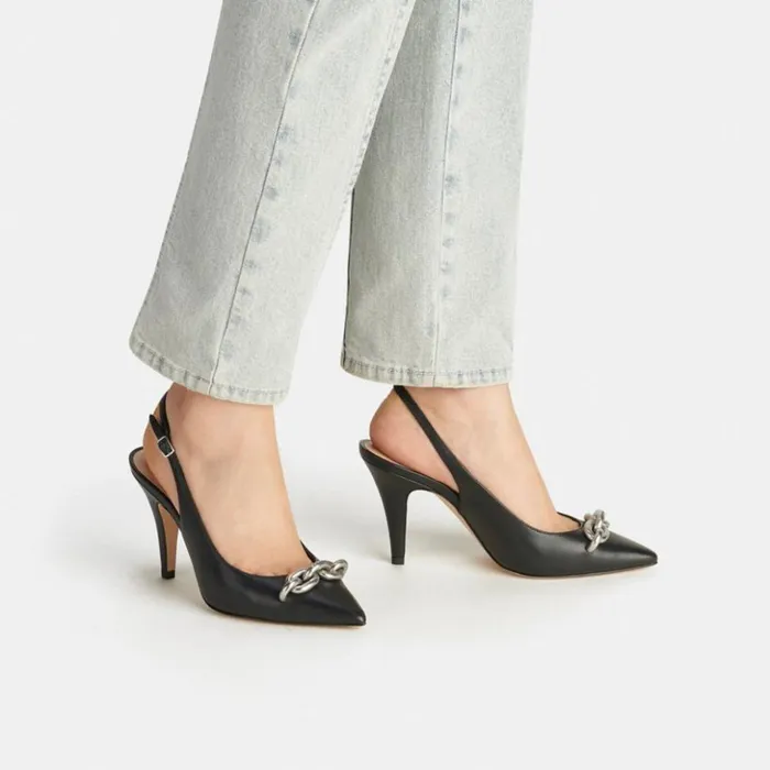 Women Sadie Slingback Pump Blacksilver Coach Heels