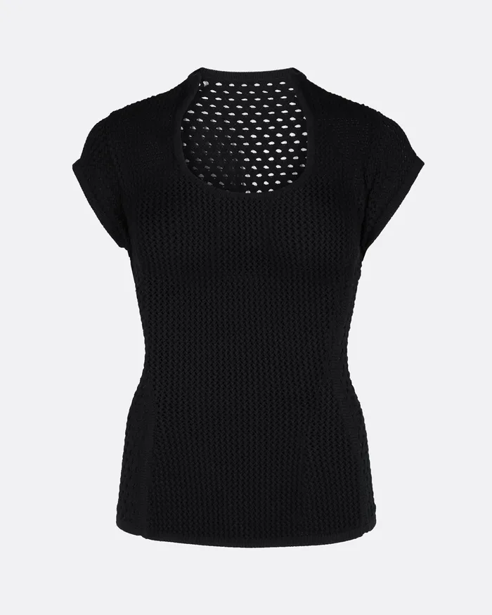 Women Safiyaa Karly Black Knit Top Black Tops