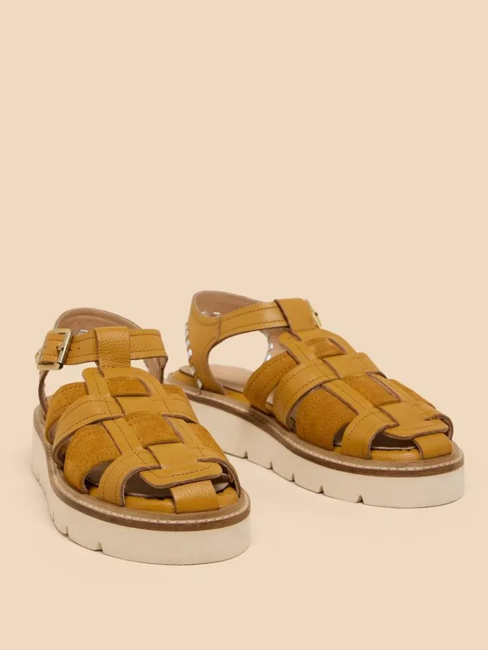 Women SANDALS White Stuff Chunky Fisherman Sandal Deep Yellow