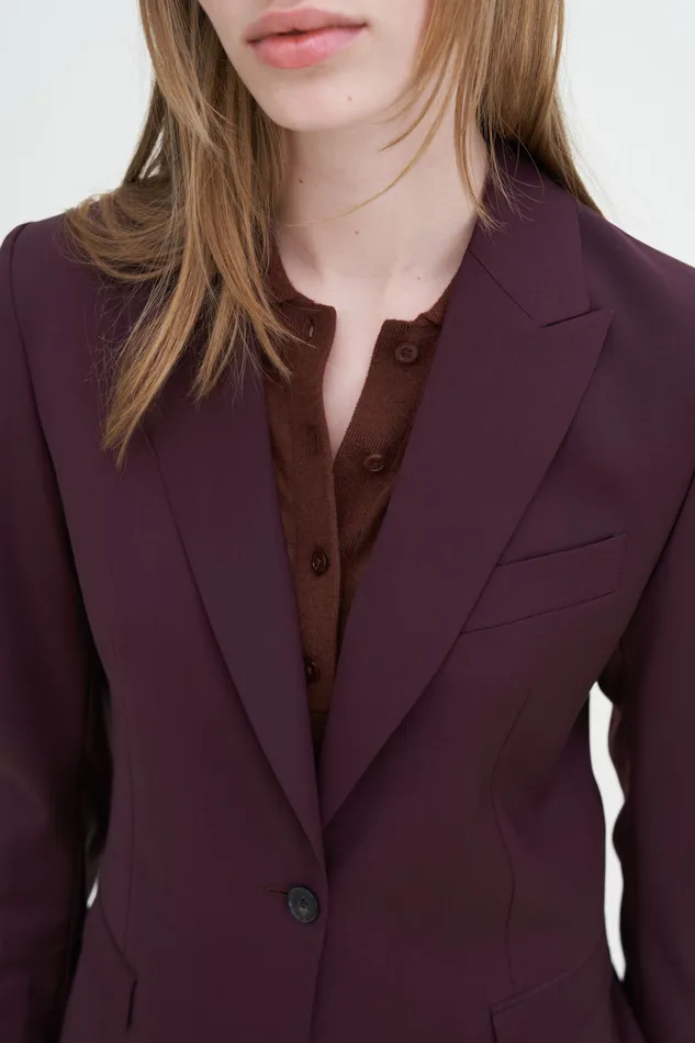 Women Sasha Cool Wool Blazer Burgundy Blazers filippak Women Sasha Cool Wool Blazer Burgundy Blazers filippak