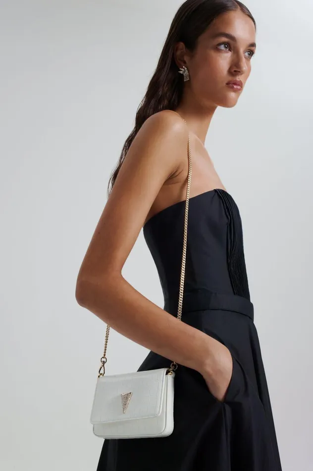 Women Scanlan Theodore Bags MINI TRIANGLE DIAMANTE BAG White