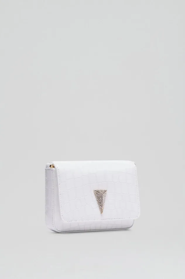 Women Scanlan Theodore Bags MINI TRIANGLE DIAMANTE BAG White