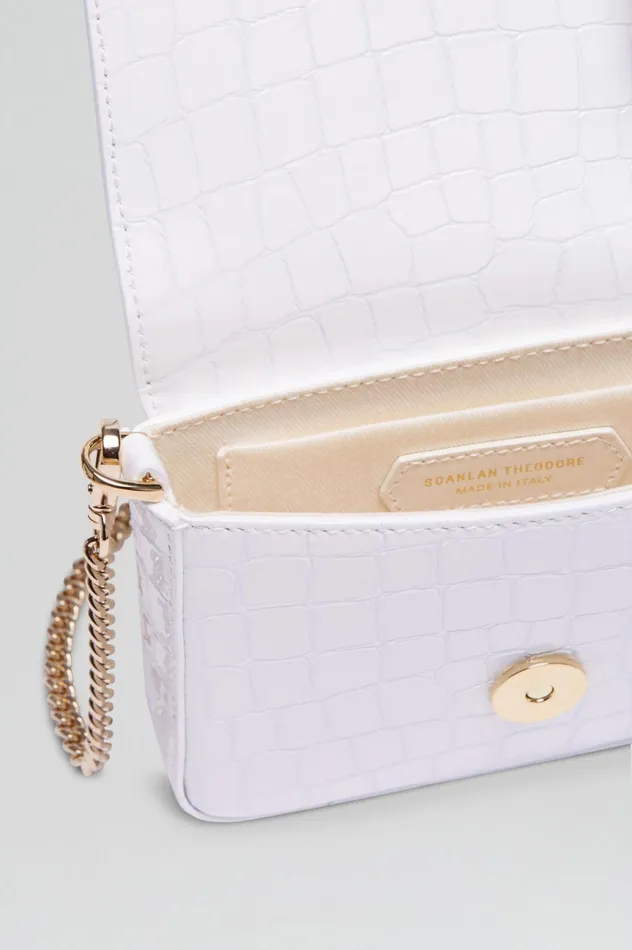 Women Scanlan Theodore Bags MINI TRIANGLE DIAMANTE BAG White