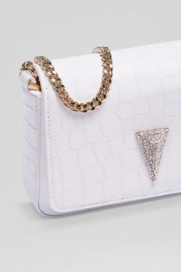 Women Scanlan Theodore Bags MINI TRIANGLE DIAMANTE BAG White