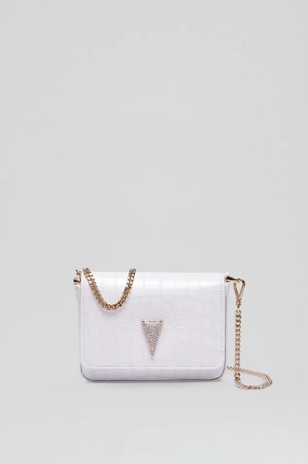 Women Scanlan Theodore Bags MINI TRIANGLE DIAMANTE BAG White