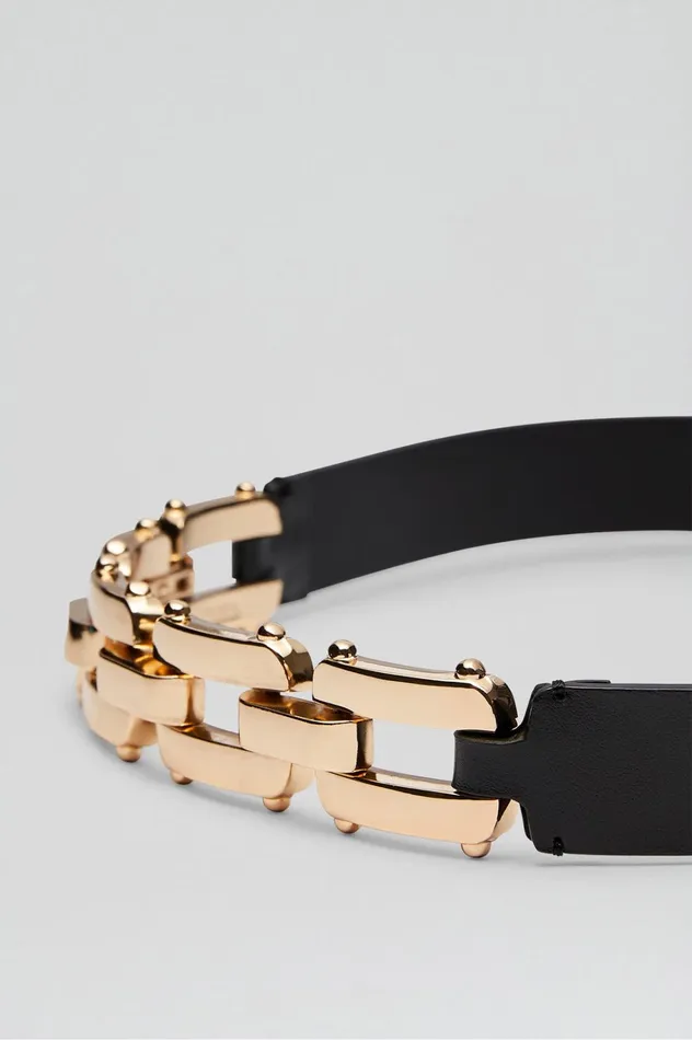 Women Scanlan Theodore Belts GOLD TRIM BELT 25 Black Women Scanlan Theodore Belts GOLD TRIM BELT 25 Black