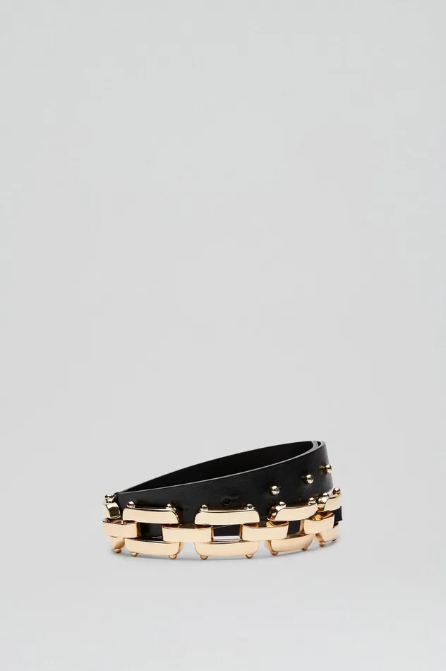 Women Scanlan Theodore Belts GOLD TRIM BELT 25 Black Women Scanlan Theodore Belts GOLD TRIM BELT 25 Black