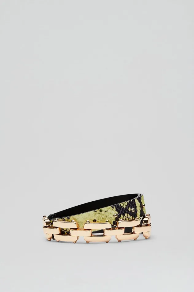 Women Scanlan Theodore Belts GOLD TRIM BELT 25 Vert