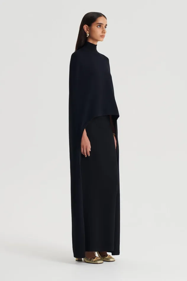 Women Scanlan Theodore Capes CREPE KNIT SOFT CAPE Black