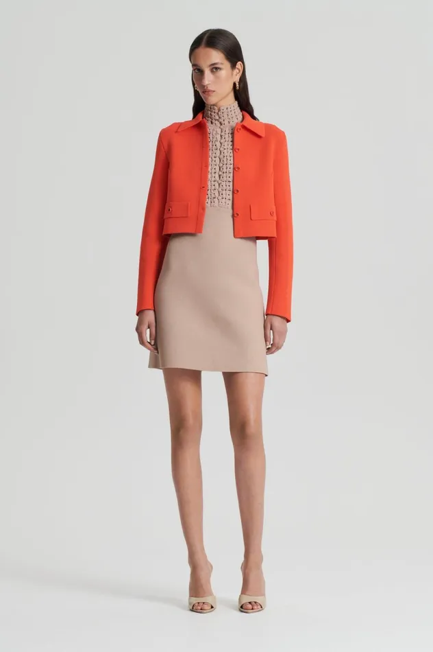 Women Scanlan Theodore Dresses CREPE KNIT DAISY MINI DRESS Oat