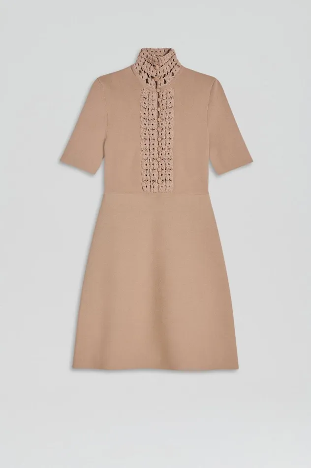 Women Scanlan Theodore Dresses CREPE KNIT DAISY MINI DRESS Oat