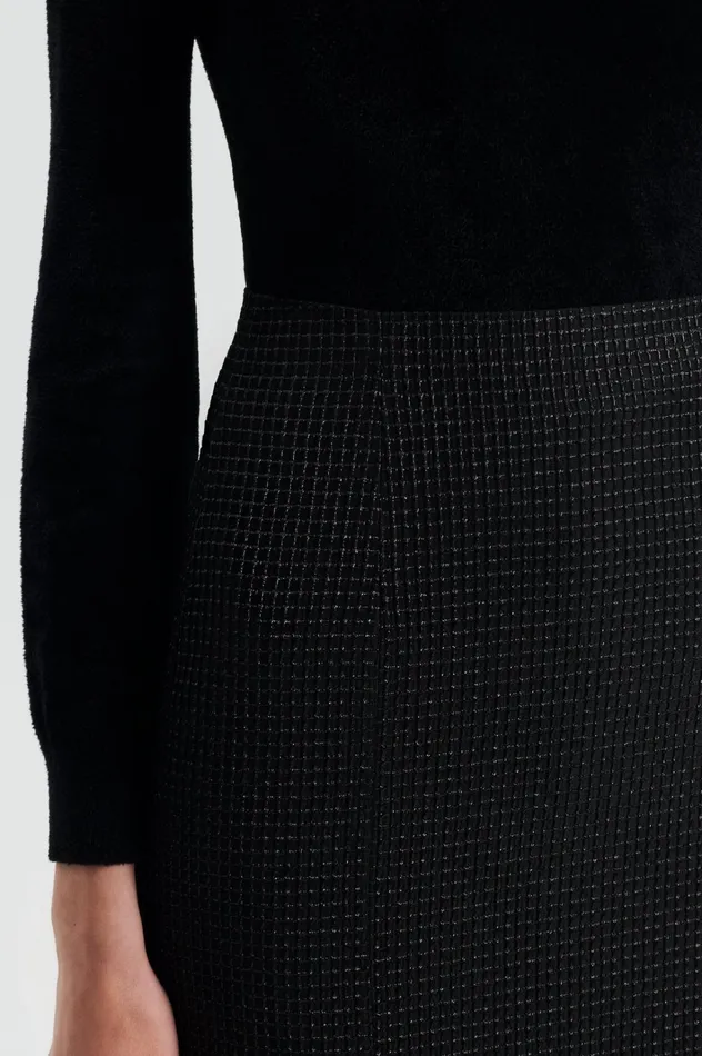Women Scanlan Theodore Dresses TINSEL GINGHAM SKIRT Black Women Scanlan Theodore Dresses TINSEL GINGHAM SKIRT Black