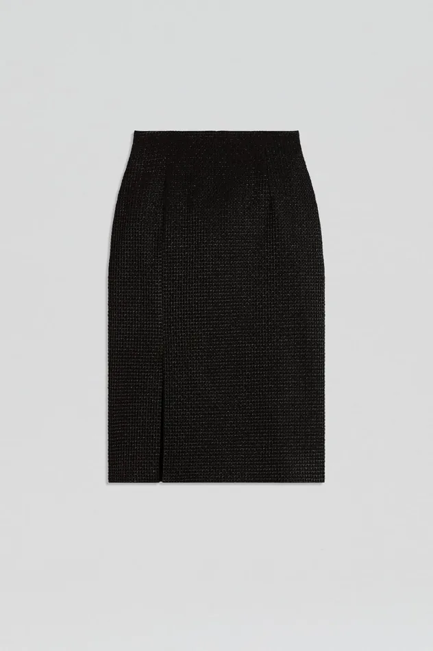 Women Scanlan Theodore Dresses TINSEL GINGHAM SKIRT Black Women Scanlan Theodore Dresses TINSEL GINGHAM SKIRT Black