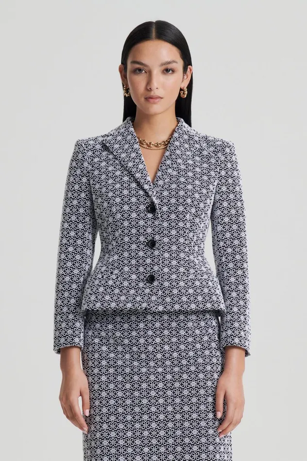 Women Scanlan Theodore Jackets EMBROIDERED FLORAL JACKET Blackwhite Women Scanlan Theodore Jackets EMBROIDERED FLORAL JACKET Blackwhite