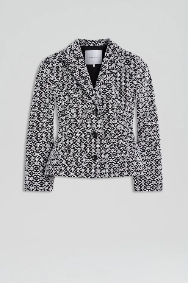 Women Scanlan Theodore Jackets EMBROIDERED FLORAL JACKET Blackwhite Women Scanlan Theodore Jackets EMBROIDERED FLORAL JACKET Blackwhite