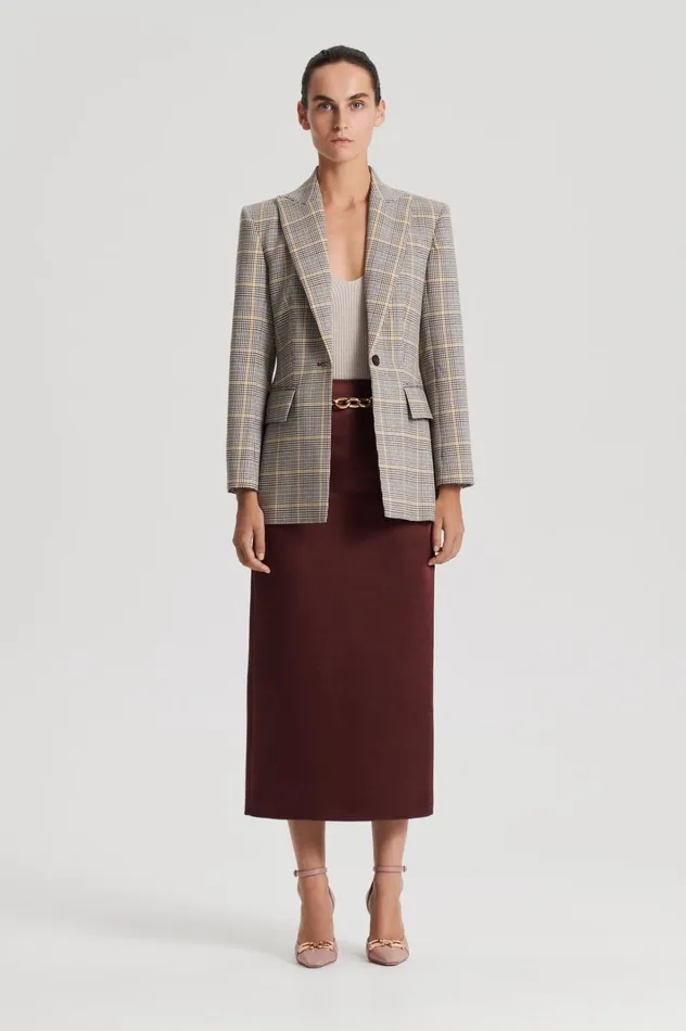 Women Scanlan Theodore Jackets PLAID TAILORED JACKET Ginger