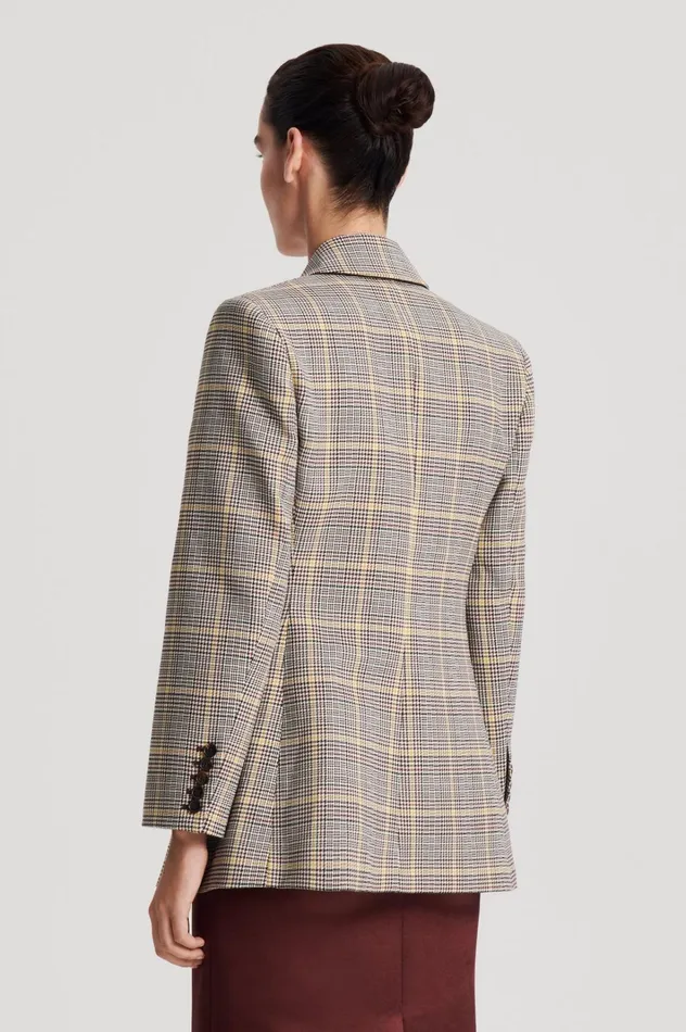 Women Scanlan Theodore Jackets PLAID TAILORED JACKET Ginger Women Scanlan Theodore Jackets PLAID TAILORED JACKET Ginger
