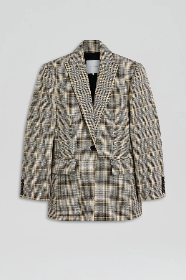 Women Scanlan Theodore Jackets PLAID TAILORED JACKET Ginger Women Scanlan Theodore Jackets PLAID TAILORED JACKET Ginger