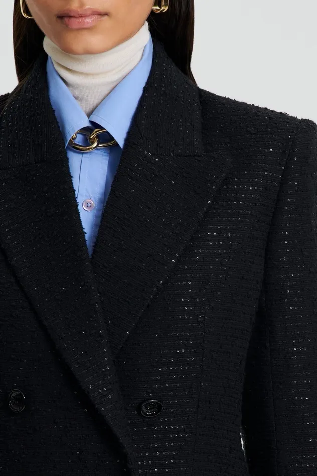 Women Scanlan Theodore Jackets TAILORED SEQUIN JACKET Black