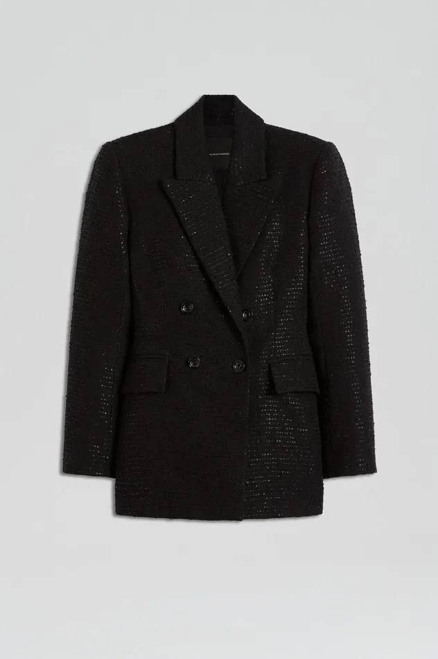 Women Scanlan Theodore Jackets TAILORED SEQUIN JACKET Black