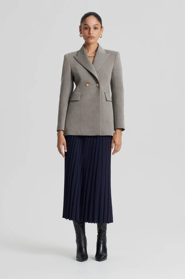 Women Scanlan Theodore Jackets TAILORED TWO BUTTON JACKET Ecrublack