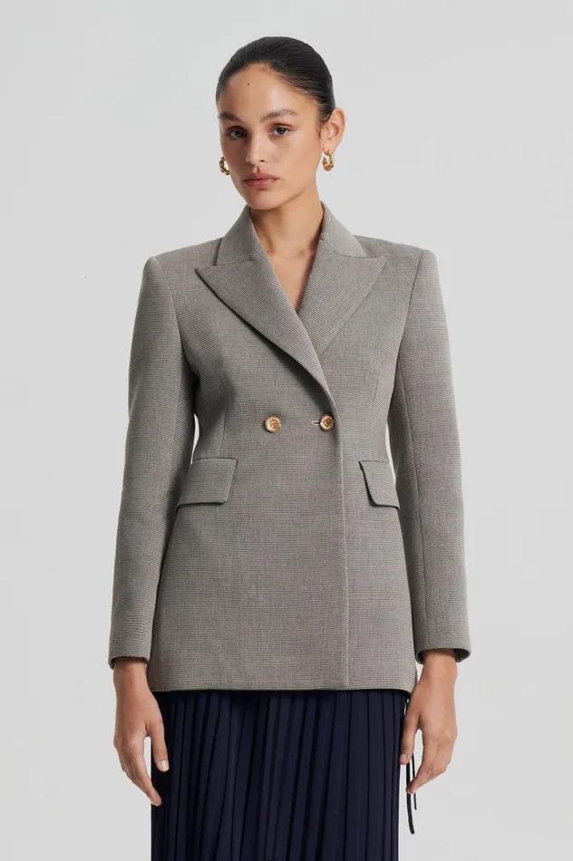Women Scanlan Theodore Jackets TAILORED TWO BUTTON JACKET Ecrublack