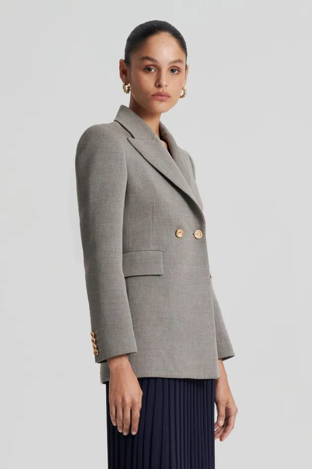 Women Scanlan Theodore Jackets TAILORED TWO BUTTON JACKET Ecrublack