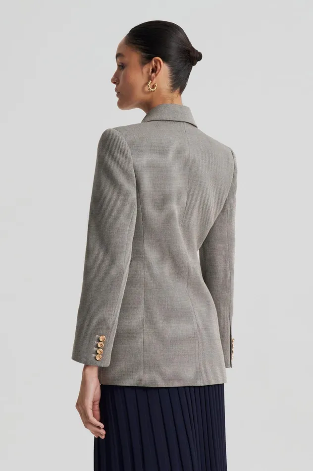 Women Scanlan Theodore Jackets TAILORED TWO BUTTON JACKET Ecrublack
