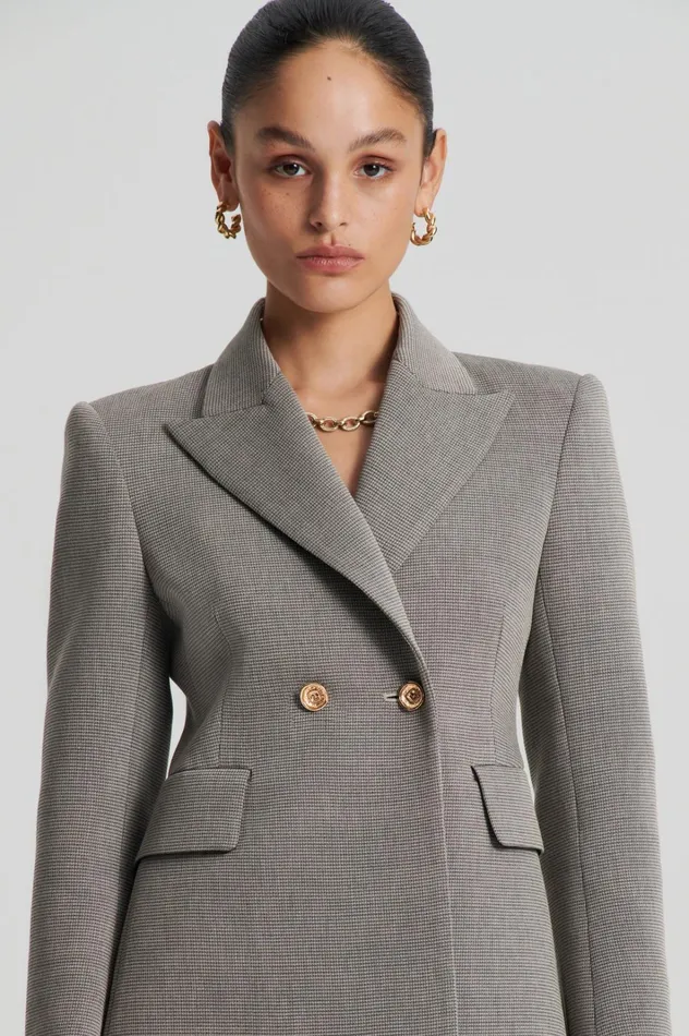 Women Scanlan Theodore Jackets TAILORED TWO BUTTON JACKET Ecrublack
