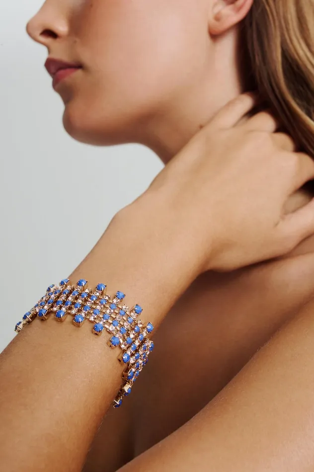 Women Scanlan Theodore Jewelry OPAL STRASS BRACELET Cornflower