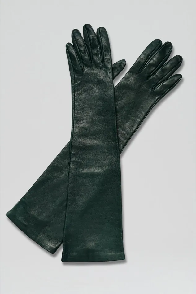 Women Scanlan Theodore Leather LEATHER GLOVES Dark Green Women Scanlan Theodore Leather LEATHER GLOVES Dark Green